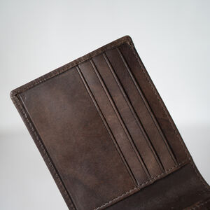 Engraved Vintage Leather Personalised Bifold Wallet