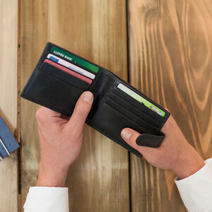 Engraved Vintage Leather Personalised Bifold Wallet