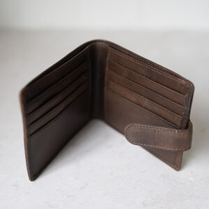 Engraved Vintage Leather Personalised Bifold Wallet