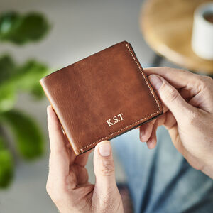 Groom Personalised Leather Wallet With Metal Photo