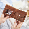 Groom Personalised Leather Wallet With Metal Photo