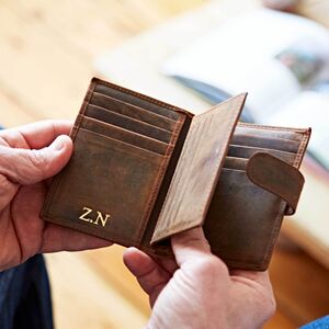Personalised Handmade Buffalo Leather Credit Card Case