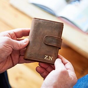 Personalised Handmade Buffalo Leather Credit Card Case