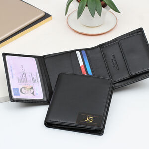 Luxury Leather Personalised Initial Patch Wallet