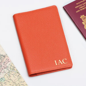 Luxury Leather Initialed Travel Document Holder