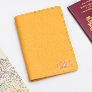 Luxury Leather Initialed Travel Document Holder