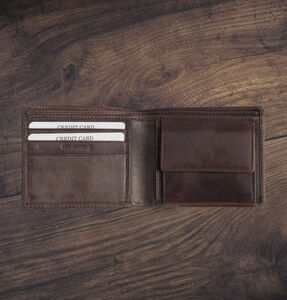 Men's Dark Brown Wallet Luxury Italian Leather Bifold Rfid Protected