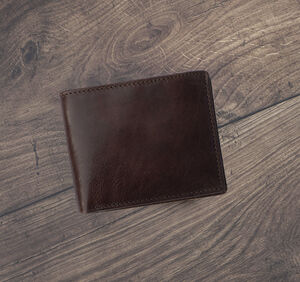 Men's Dark Brown Wallet Luxury Italian Leather Bifold Rfid Protected