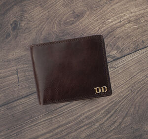 Men's Dark Brown Wallet Luxury Italian Leather Bifold Rfid Protected