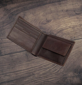 Men's Dark Brown Wallet Luxury Italian Leather Bifold Rfid Protected