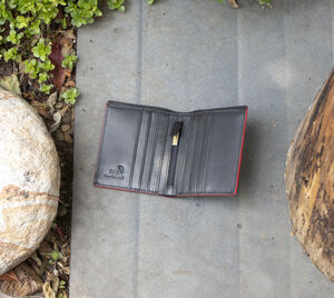 Men's Luxury Black Leather Wallet Card Holder Rfid Safe Personalised