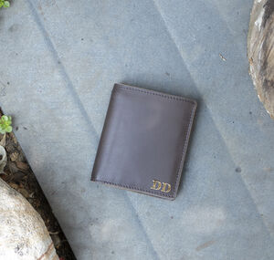 Men's Luxury Brown Leather Wallet Card Holder Rfid Safe Personalised