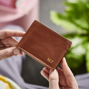 Mens Leather Wallet With Engraved Message