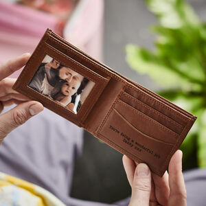 Mens Leather Wallet With Engraved Message