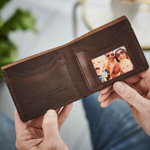 Personalised Anniversary Wallet With Metal Photo Card