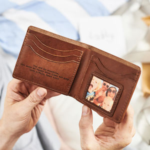 Personalised Anniversary Wallet With Metal Photo Card