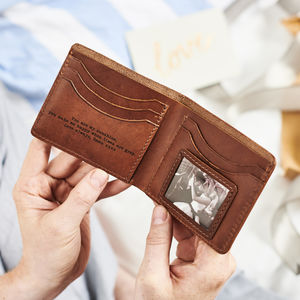 Personalised Anniversary Wallet With Metal Photo Card
