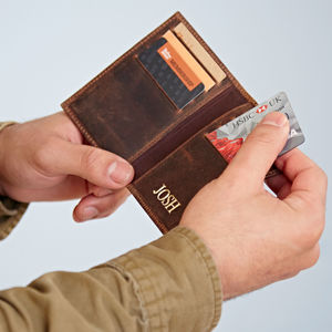 Personalised Buffalo Leather Credit Card Holder
