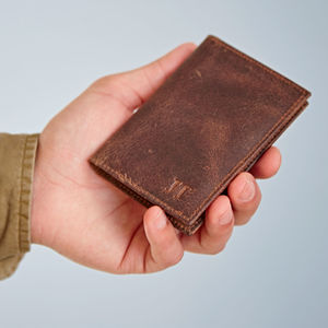 Personalised Buffalo Leather Credit Card Holder