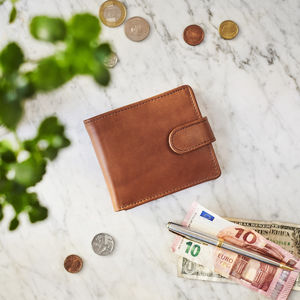 Personalised Leather Anniversary Tri Fold Wallet