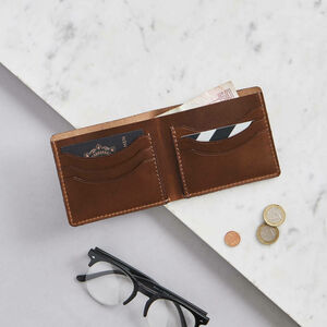 Personalised Leather Wallet With Coin Section
