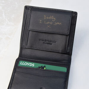 Personalised Child's Drawing Leather Billford Wallet