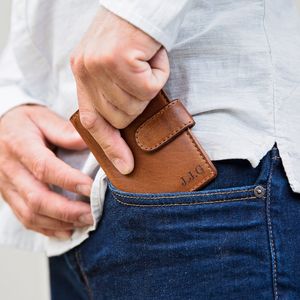 Mens Personalised Leather Card Wallet