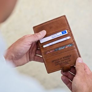 Mens Personalised Leather Card Wallet