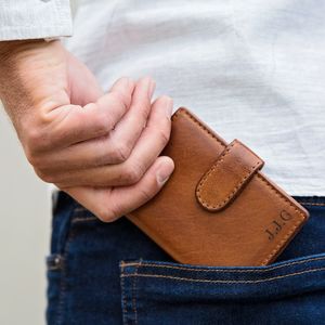 Mens Personalised Leather Card Wallet