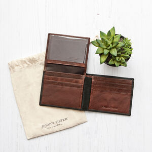 Personalised Rfid Black And Tan Leather Wallet