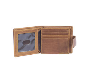 Personalised Men's Oiled Leather Wallet Rfid Cognac Brown