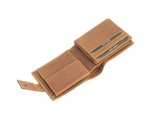 Personalised Men's Oiled Leather Wallet Rfid Cognac Brown