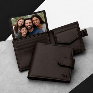 Personalised Men's Rfid Leather Photo Bifold Wallet