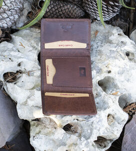 Personalised Men's Small Leather Wallet Trifold Rfid