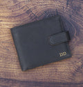 Personalised Mens Black And Tan Leather Wallet Rfid Safe