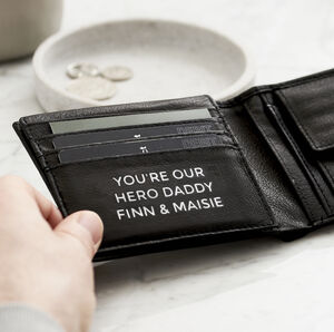 Personalised Message Leather Popper Wallet