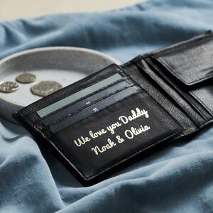 Personalised Message Leather Popper Wallet
