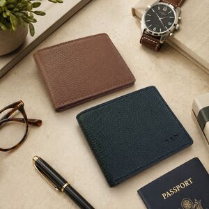 Personalised Pebble Grain Leather Wallet