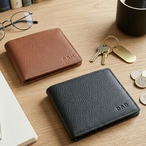Personalised Pebble Grain Leather Wallet