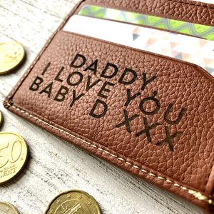 Personalised Real Leather Wallet With Secret Message