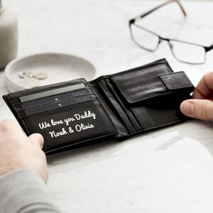 Personalised Script Message Leather Popper Wallet
