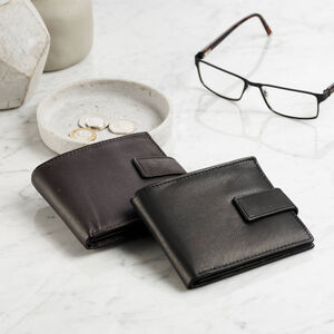Personalised Script Message Leather Popper Wallet