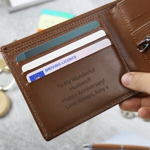 Personalised Tan Leather Wallet