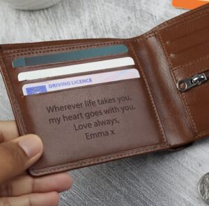 Personalised Tan Leather Wallet