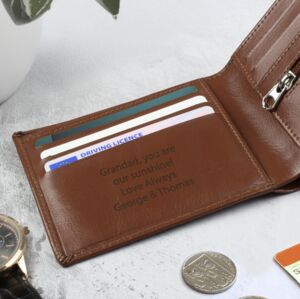 Personalised Tan Leather Wallet