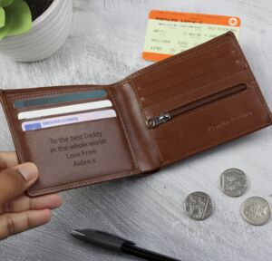 Personalised Tan Leather Wallet