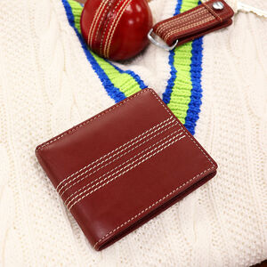 Personalised Vintage Leather Cricket Wallet